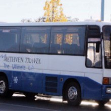 a bus parked on the side of a road